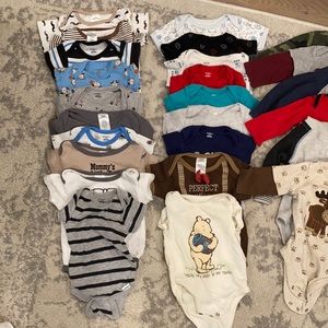 Lot of 3-6 months boy clothes. See below for count of clothes